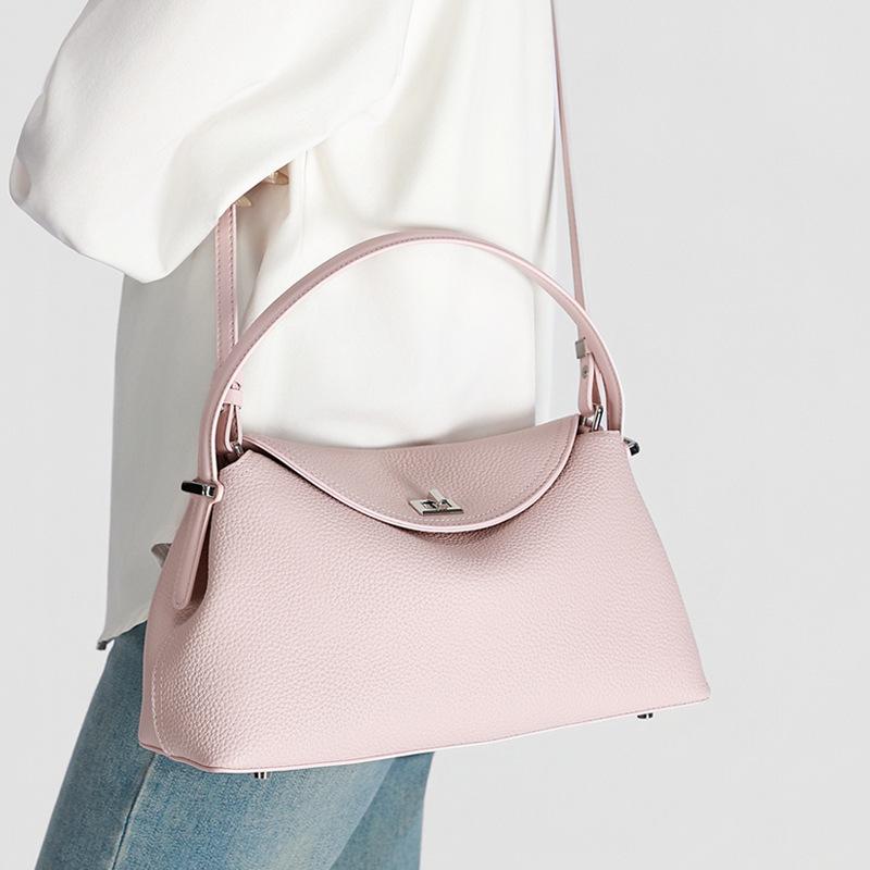 Single-shoulder Crossbody Bag, Genuine Leather Handbag, Simple and Fashionable, Versatile Accessory.
