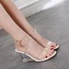 Fashion New Wedges Sandals Women Summer Transparent High Heels PVC Slippers Open Toe Sexy Wedding Shoes Platform Sandals Clear Shoes tyu