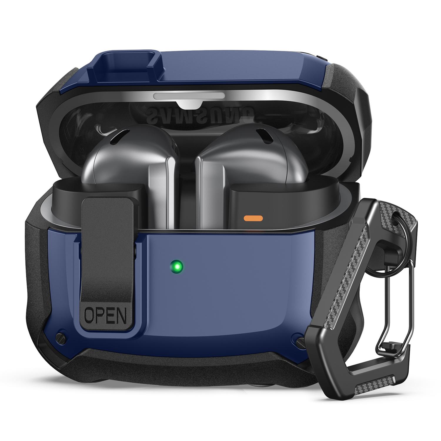 

Чехол для Samsung Galaxy Buds3/Buds3 Pro из ТПУ, противоударный защитный чехол для наушников с карабином Blue