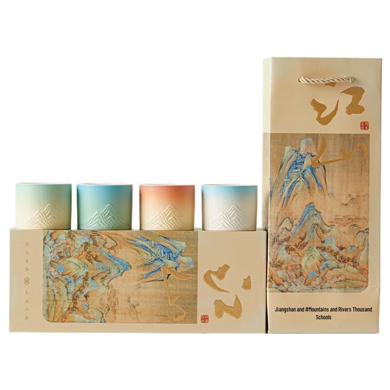 Thousand-Mile Rivers and Mountains Cultural Teacup Gift Set