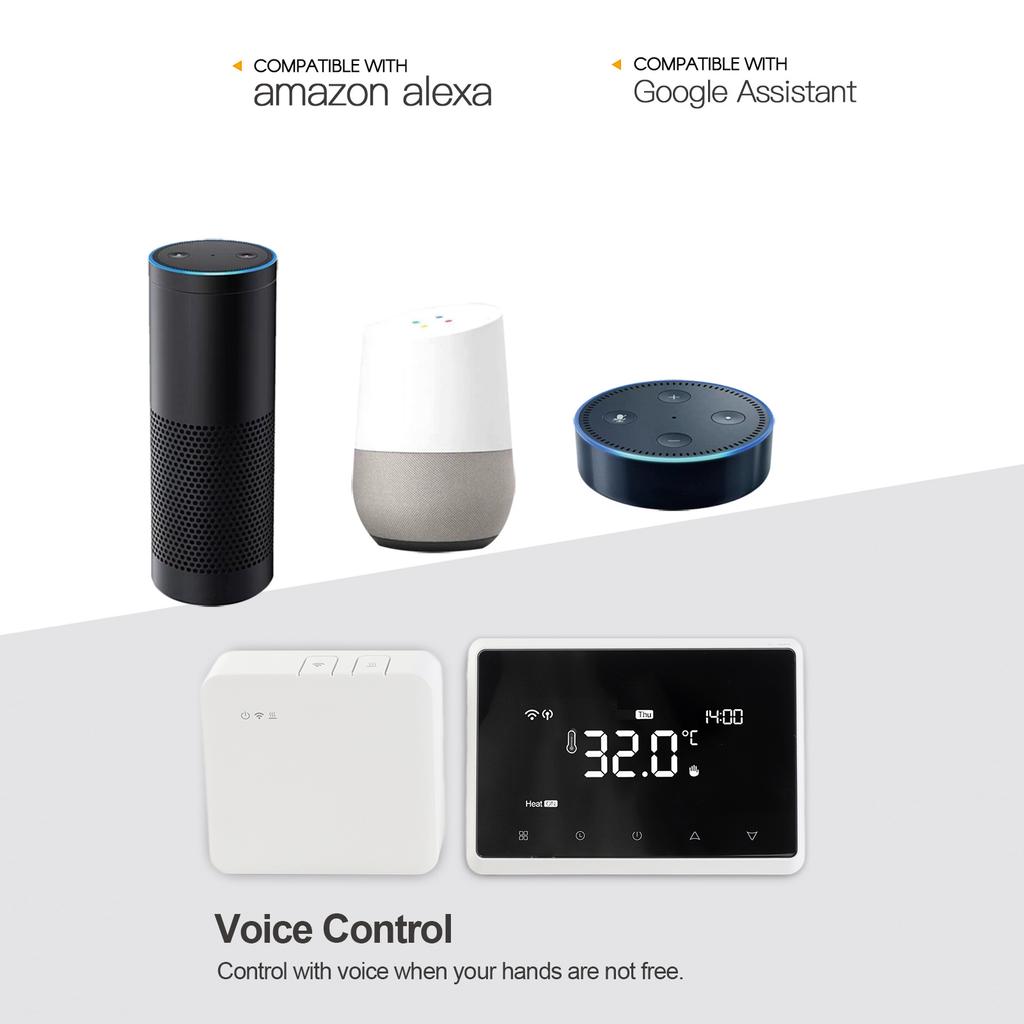 WiFi Smart Thermostat Programmable Thermostat with RF Receiver Tabletop Wall Mounted   APP Control Voice Control Gas Boiler Heating Temperature Co