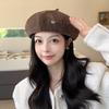Retro Love Beret Women's Autumn and Winter Fashionable Versatile Painter's Hat with Big Head Circumference Showing Face Small Pumpkin Hat