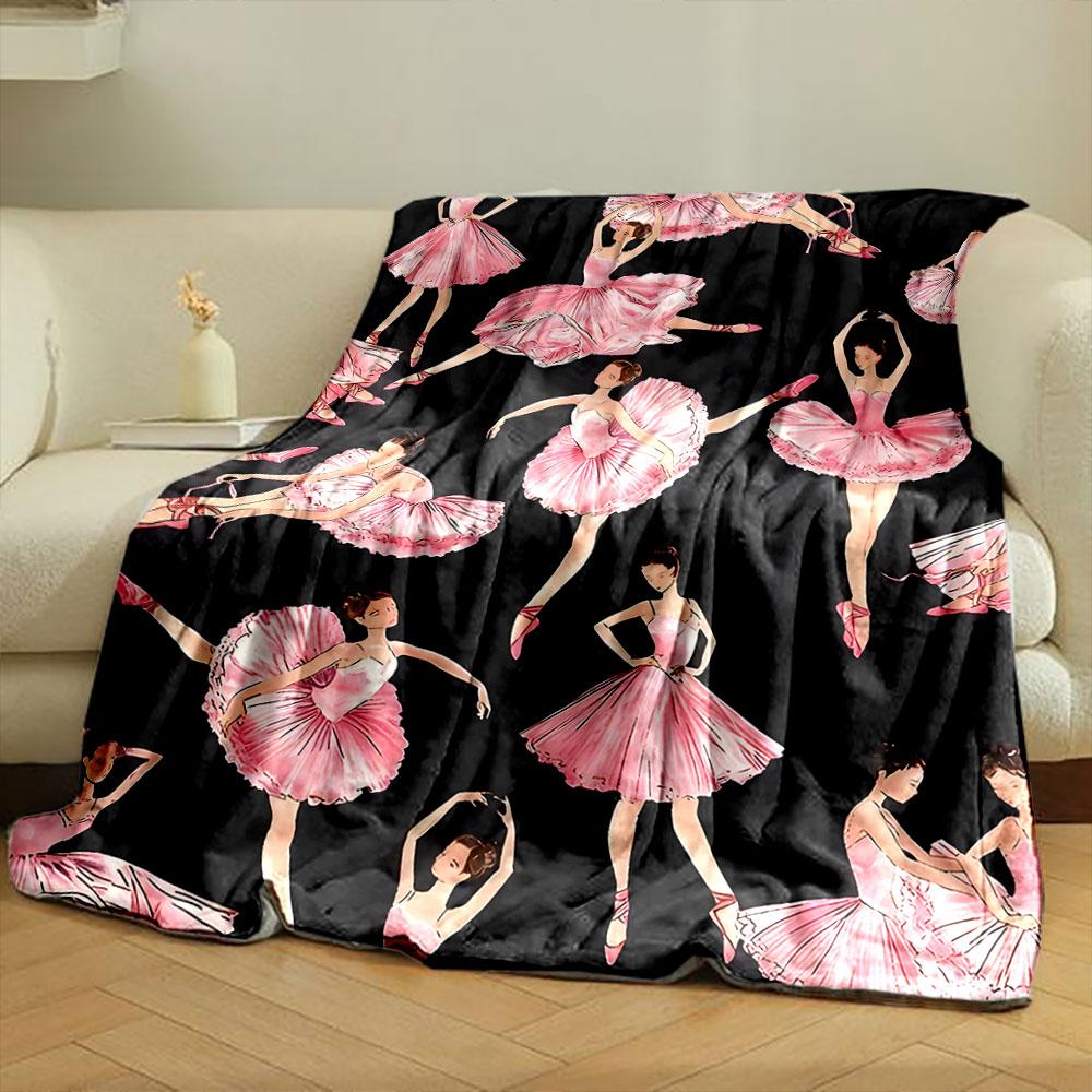 Ballet Girl Pink Blanket bedroom Blanket for Livingroom Couch lunch break Soft throw for Friend's festival Gift