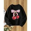 European Sizes Kids' Round Neck Hoodie Fashion Print Versatile Top