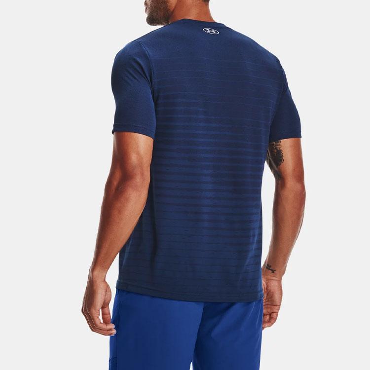 Under Armour Seamless Fade Striped Training T-Shirt Men Tops Bright-Blue 1361133-404
