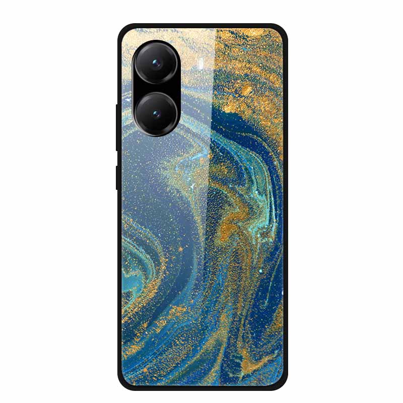 Tempered Glass Case For Poco X7 Pro Back Cover PC Hard Shockproof Cases for Xiaomi PocoX7 Pro Funda Marble Texture Fashion Coque