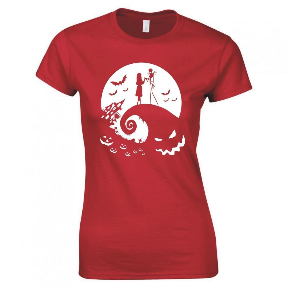 Inspired By The Nightmare Before Christmas Moon Silhouette Skinny Fit Tshirt S