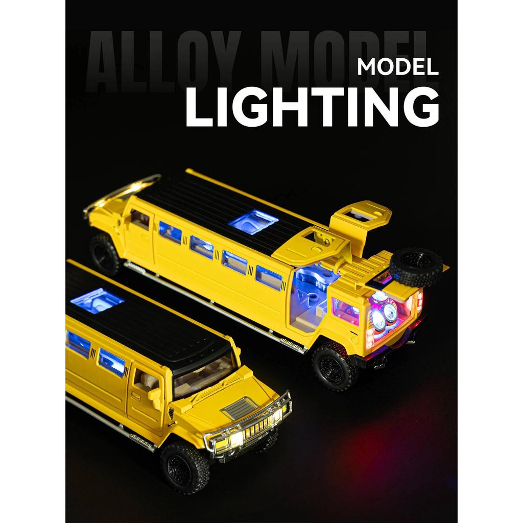NEW 1/32 Hummer H2 Limousine Alloy Model Car Toy Diecasts Metal Casting Sound and Light Car Toys for Children Vehicle