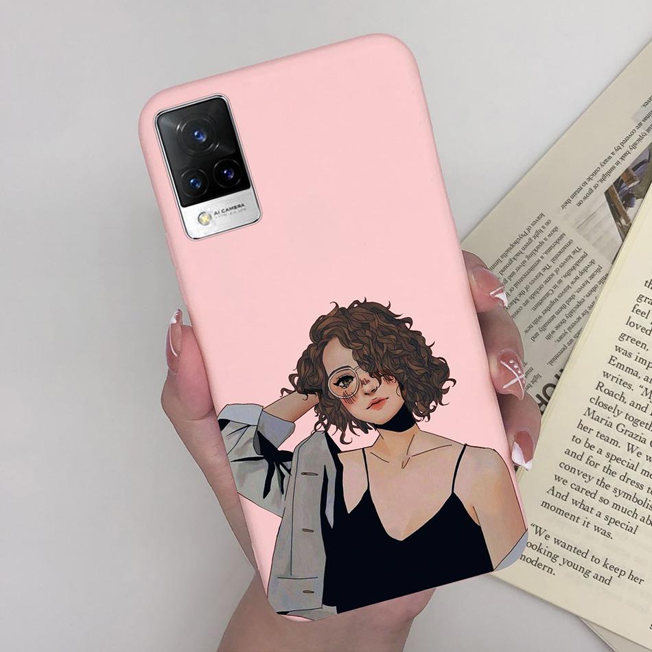 For Vivo V21 Case V2066 V2050 Soft Silicone Cute Painted Cover For Vivo V21E V 21 4g 5g Phone Cases Shockproof Bumper Slim Funda