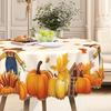 1 Piece Thanksgiving Tablecloth - Pumpkin Scarecrow Fall In Love Wooden House And Autumn Leaf Pattern, Suitable For Dining Table