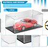 1Pcs Acrylic Model Car Display Case 1: 24 Scale Clear Diecast Display Boxes with Black Base Model Car Storage Case