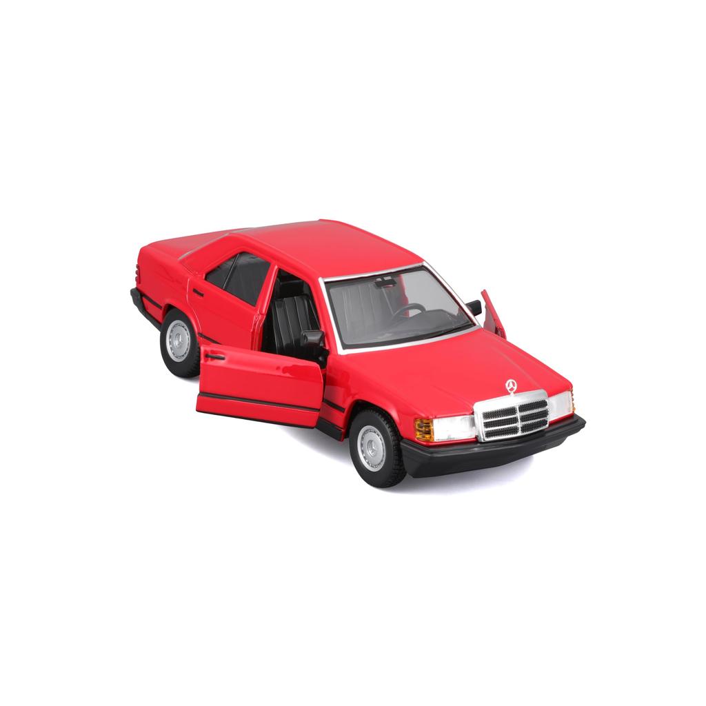 Bburago 1/24 Scale Mercedes-Benz 190E 2.6 1987 Red Diecast Model Car, Finished Product, 1:24 1987 Mercedes-Benz 190E 2.6 18-21103 RD