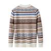 JOW Herren Fair Isle Gestreifter Rollkragen Wollpullover