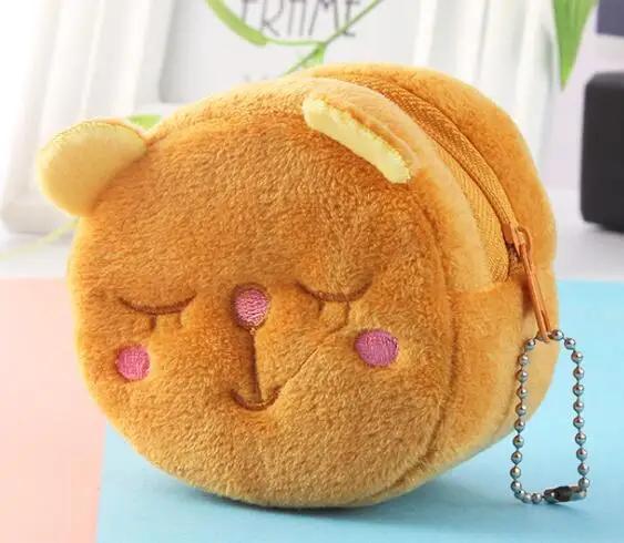 Women's Cute Coin Wallet Cartoon Soft Plush Small Coin Purse Bag for Women Penguin Animal Zippper Coin Money Card Purses Cases