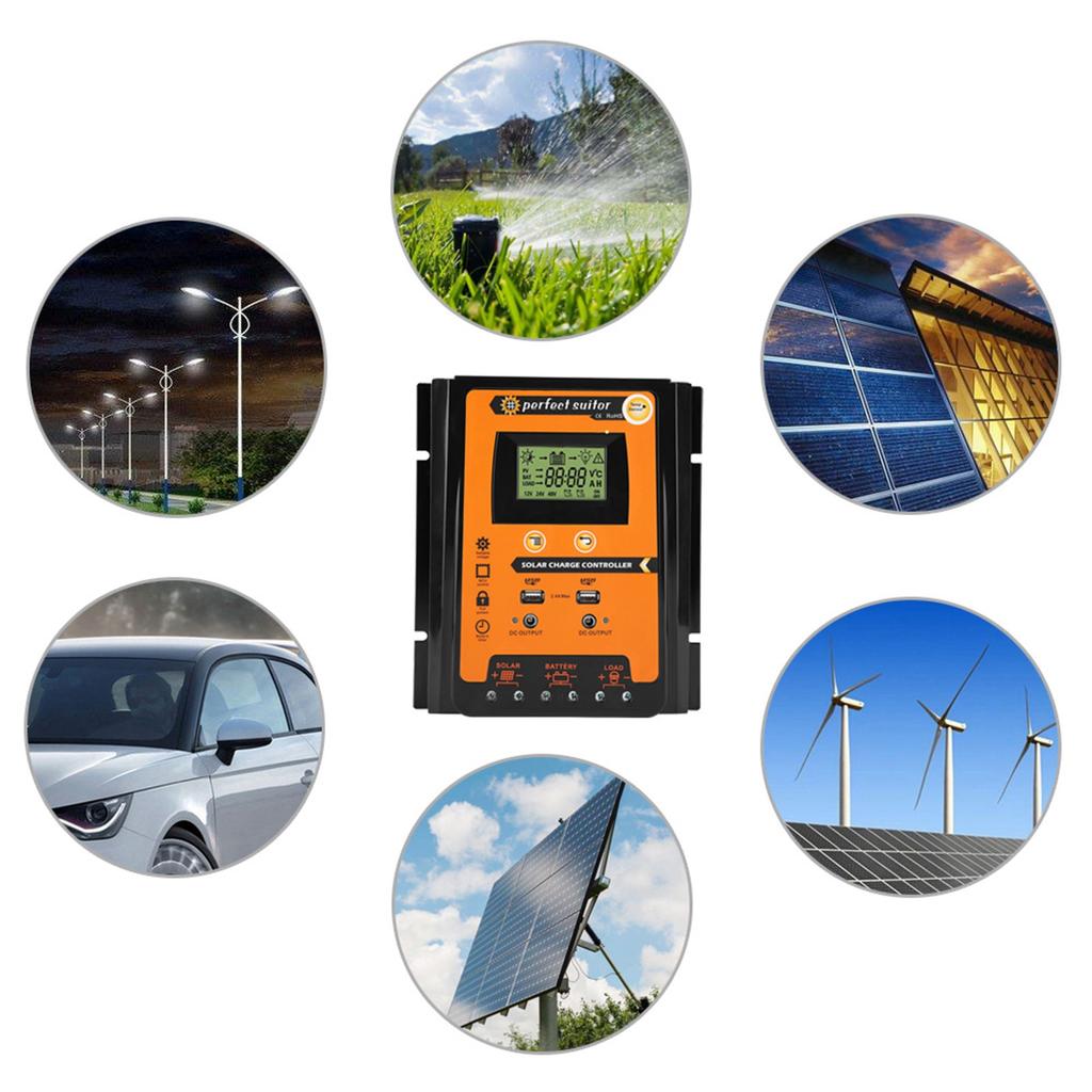 12V24V 70A PWM&MPPT Short Version Solar Charge Controller Solar Panel Battery Regulator Dual