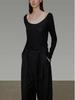 UNSPOKE Women's 2025 Autumn Asymmetric Slimming Knit Top - High-End Two-Piece
