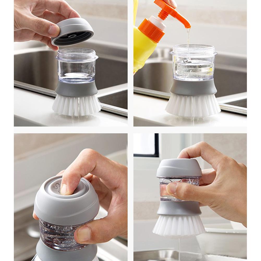 Home Kitchen Washing Utensils Pot Dish Brush Soap Dispenser Wash Pot Brush
