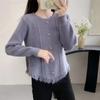 Short Long Sleeved Sweater Top for Women with Spring and Autumn Tassel Design Loose Knit Base Sweater
