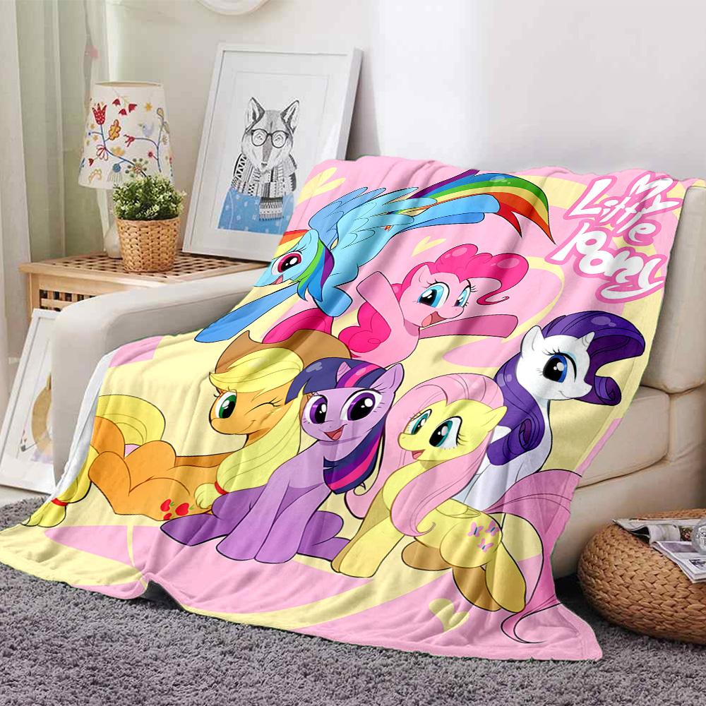 1pc Little Pony Adventure Flannel Blanket,Ultra Soft Warm Plush Throw for Home Bedroom Bed Sofa Cover Camping Picnic gift Y72438