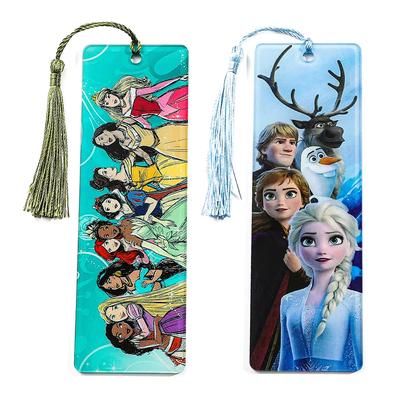 MINISO Acrylic Tassels Cartoon Characters Bookmark Princess Theme Cartoon Reading Bookmark Page Mark Stationery for Students Teachers