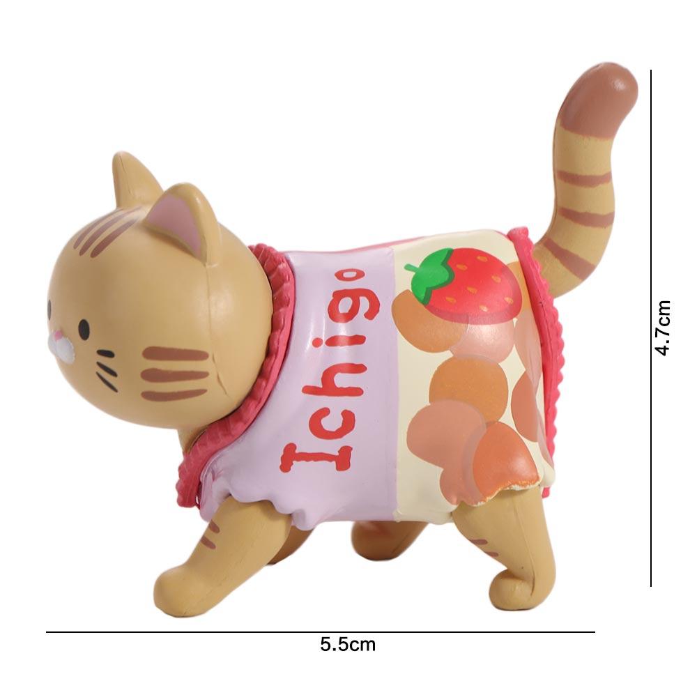 PVC Cat Model Doll Toys Walking Animal Mini Cat Ornaments Snack Cat Figure Toys  Desktop Decor