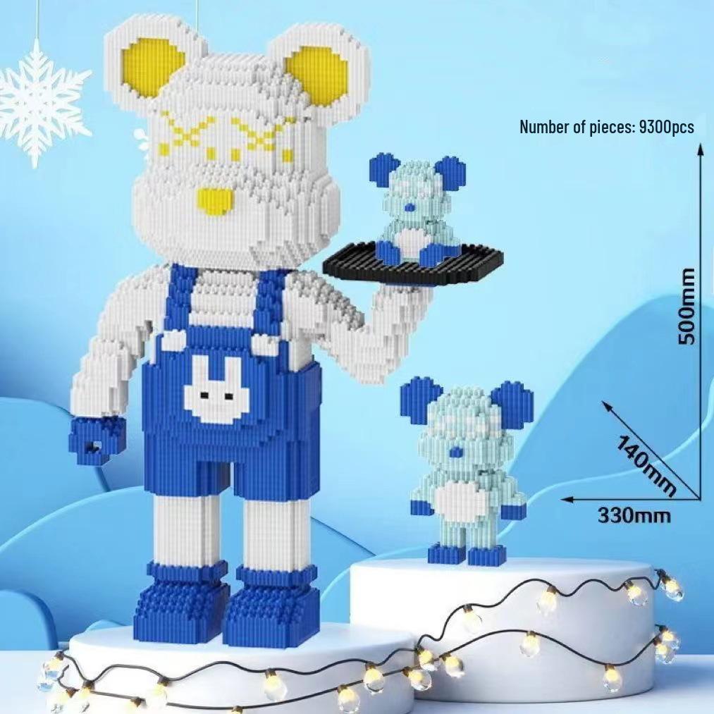 Girls' Compatible Lego: Violent Bear Building Block Series - Educational Micro-Block Interlocking Toys & Gifts