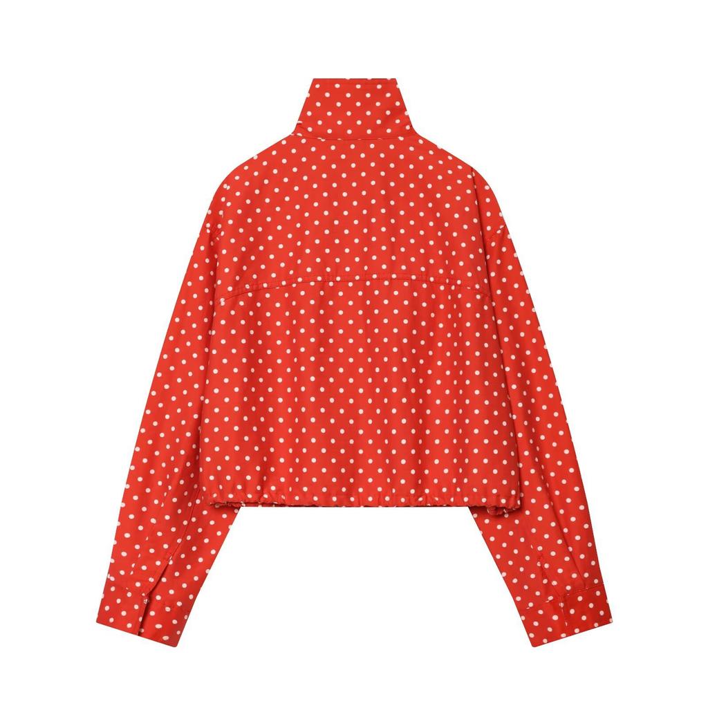 European and American Style, New Women's Clothing, Fashionable, Casual, Polka Dot Bubble Sleeve Jacket 5247/713