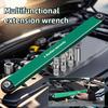 Dual Head Offset Extension Wrench Multi Functional Tool with 1/1 1/1 1/8 Drive Adapters Universal for Tight Spaces