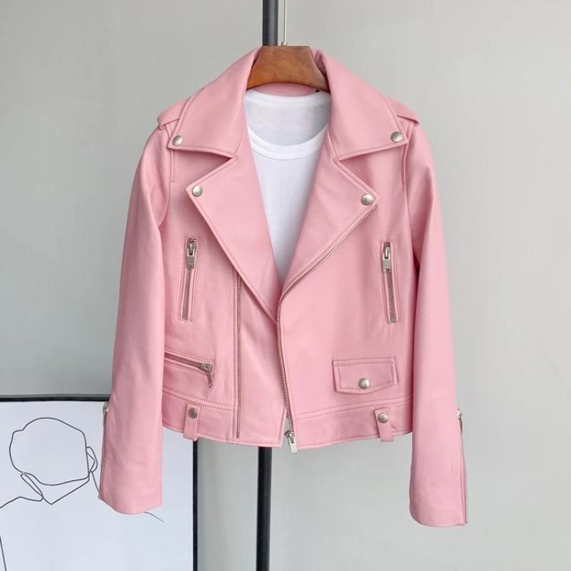 2025 Damen Koreanische Version Motorrad Umhang Regulär Locker Lässige Jacke Leder