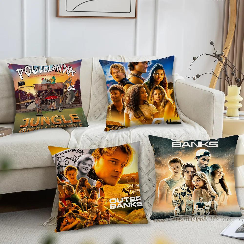 Panika Chen Unisex Movie O-Outer Banks O-Obx 4 B Pillow Case Square Pillow Bedroom Sofa Leisure Comfort Cushion Car Living Room Home Decoration