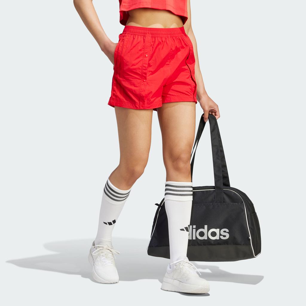 Adidas Tiro Snap-Button Shorts Solid Color Logo Elastic Waist Straight Leg Shorts Women shorts Light-Crimson IK4240