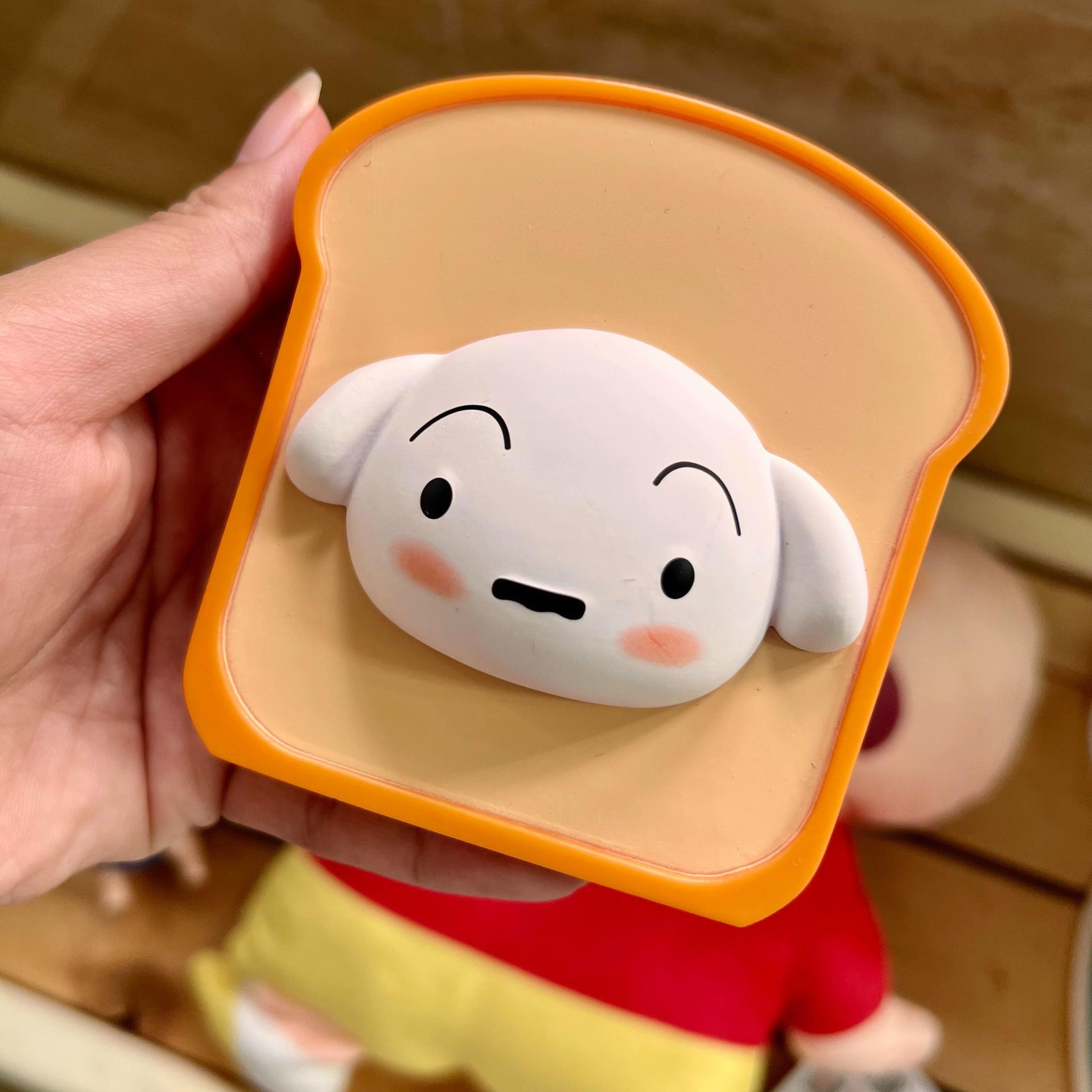 Crayon Shin-chan Refrigerator Magnet - Cute Anime Face Bread Design Ornament