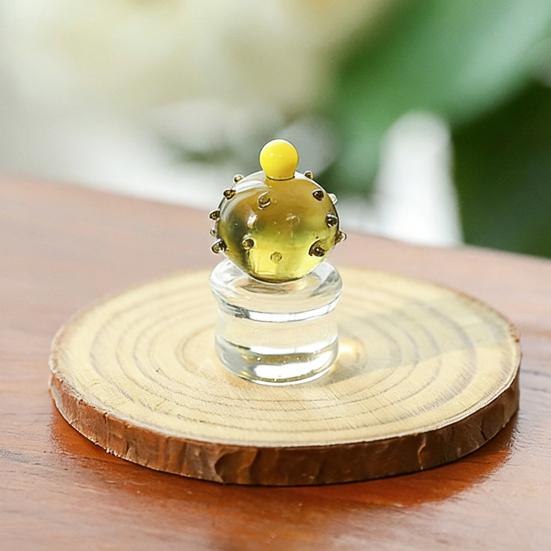 Miniatur Kaktus Figur aus Kunstkristall Handgeblasenes Glas Topfpflanze Ornament für Zuhause Büro Schreibtisch Tischplatte Auto Innenraum Armaturenbrett Dekoration