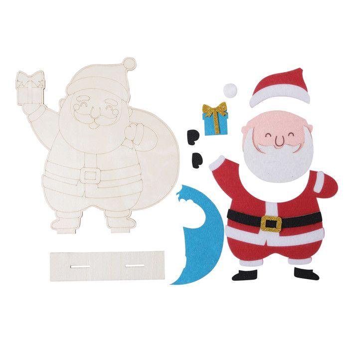 Kit Père Noël bois à décorer 18 x 17 x 3 cm