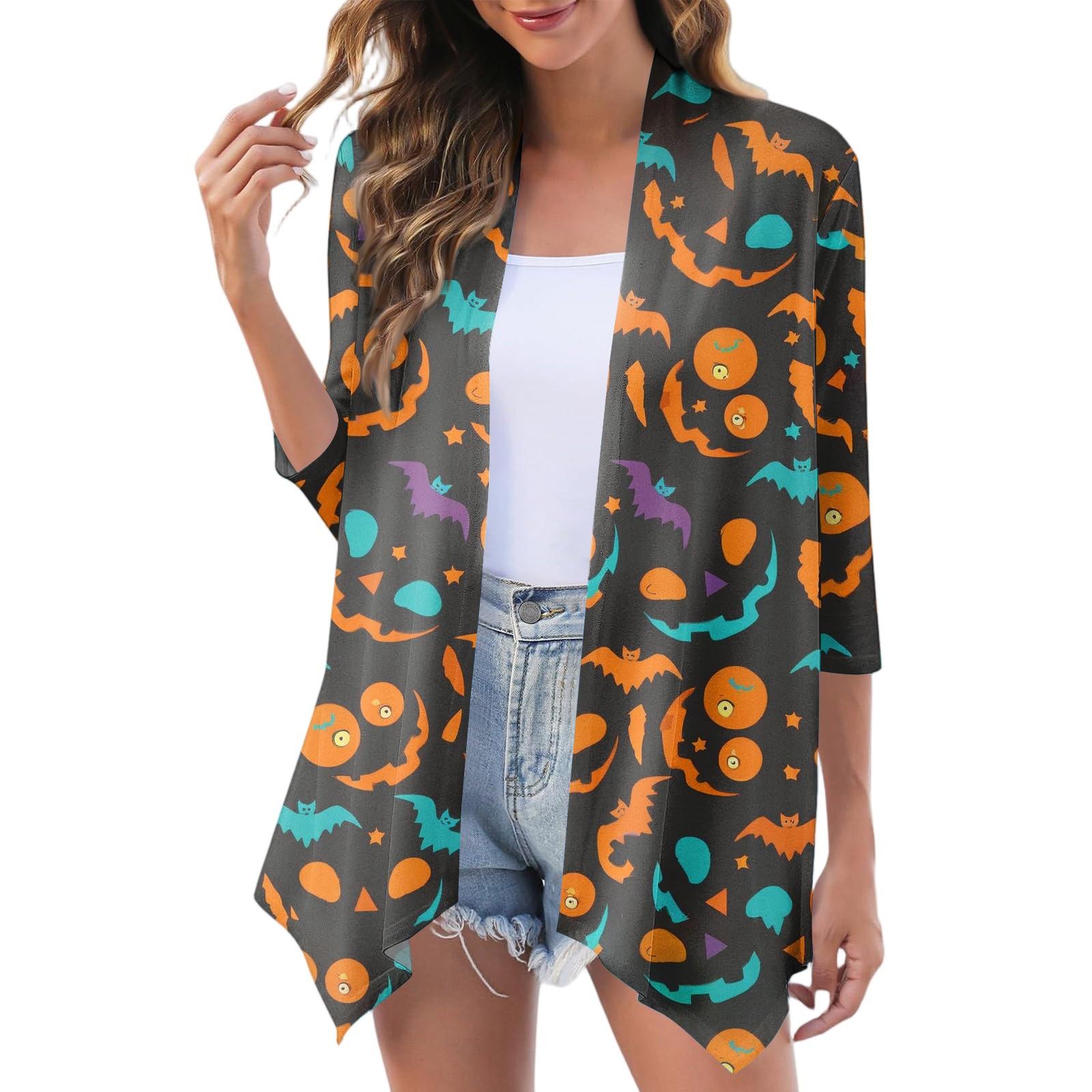 

Женский модный повседневный уютный кардиган-жакет на Хэллоуин S