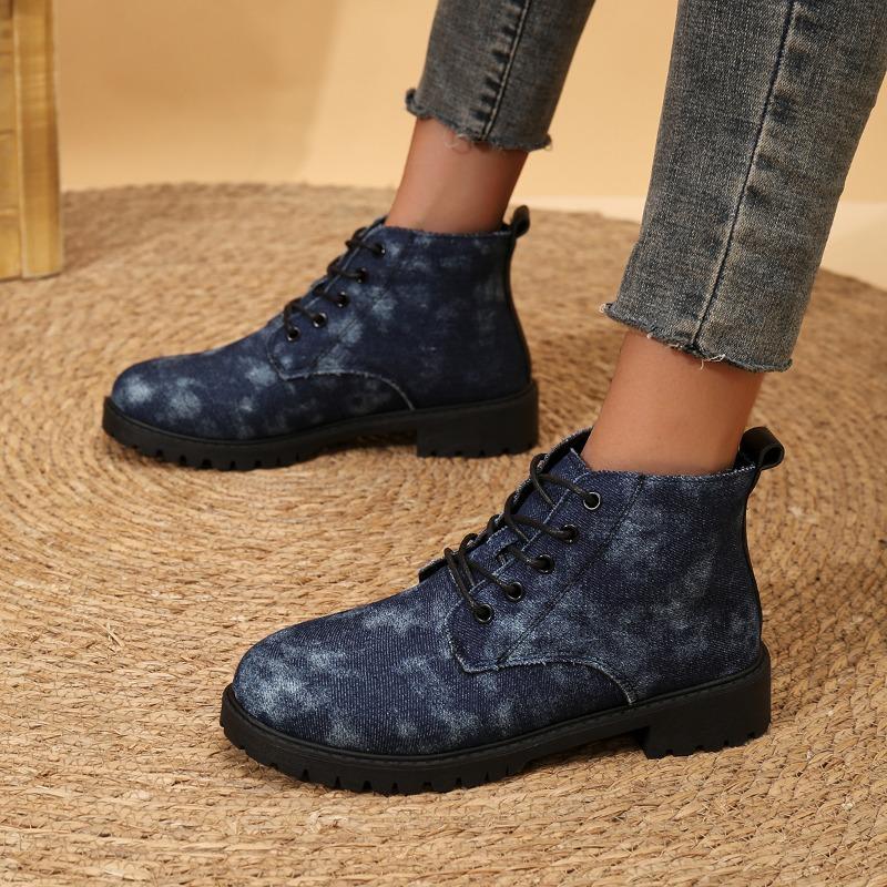 Large Size Martin Boots Women's Spring and Autumn New Student Lace-up Short Boots Single Boots