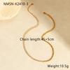 GEMCHIC Women's Simple Inlaid Zircon Stainless Steel Chain Necklace 18K Gold Plated Bracelet Clavicle Chain Wholesale