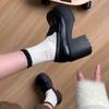 Platform British leather shoes New autumn Spice Girl platform uniform single shoes thick and high