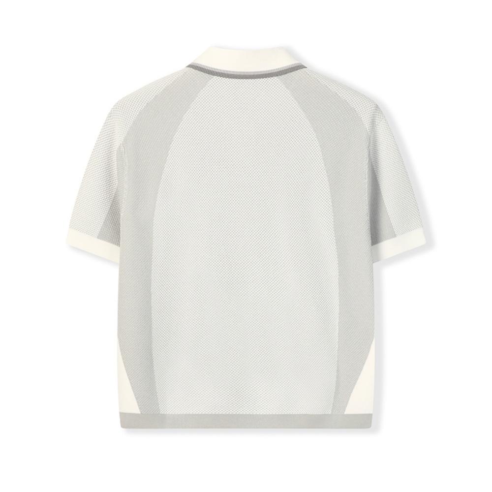 FILA Original Fashion Trend Retro Mesh Knit Top Women tops Cloud-Mushroom-White F11W629403FWT