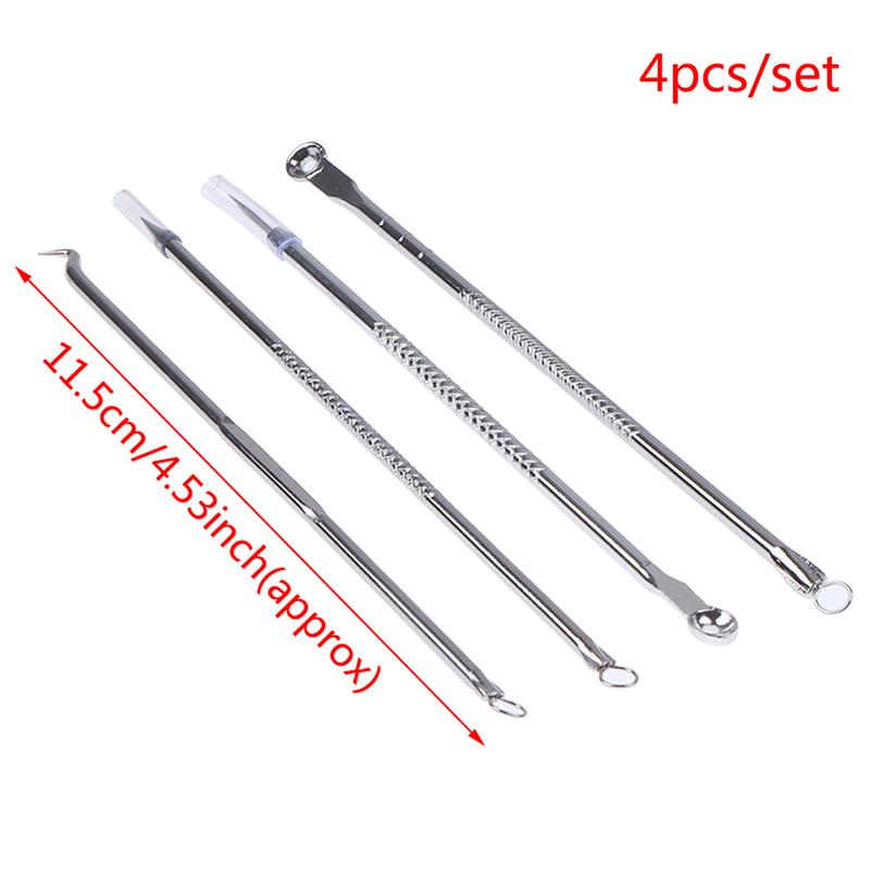 4Pcs Stainless Steel Blackhead Comedone Kit Acne Extractor Blackhead Remover