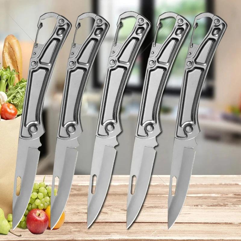 10PCS Multifunctional Folding Knife Stainless Steel Courier Opening Knife Fruit Knife Non-slip Handle Kitchen Knife Accessories