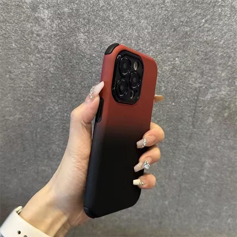 Luxus Farbverlauf Stoßfest Telefon Fall Für iPhone 11 12 13 14 15 16 Pro Max Plus Stoßstange Zurück Fällen Abdeckung