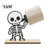 Halloween Party Supplies 2Pcs Paper Towel Holder, Cartoon Animal Tabletop Roll Dispenser, Wooden Stable Wood Tissue Support Stand for Kitchen Bathroom