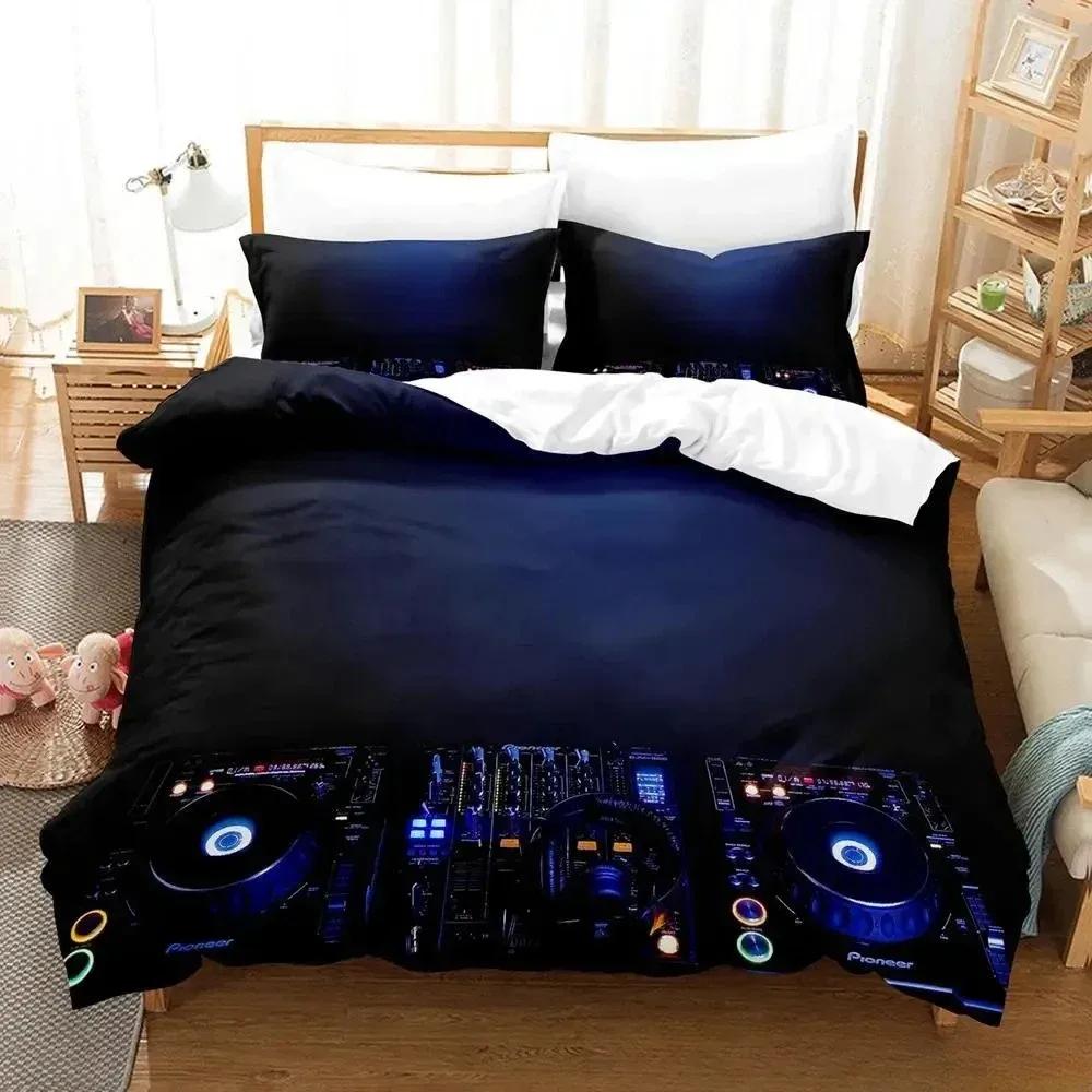 3D Music DJ Rock Comfortable Duvet Quilt Cover Pillowcase Bedding Set Children Bedroom Decoration Home Textile