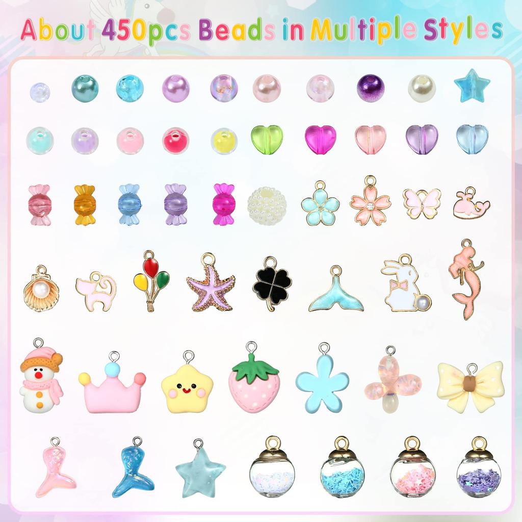 NALER Beaded Accessory Handmade Kit for Approximately 500 Craft Accessory Glass DIY Glass Handmade Kit, Kids, Beads, Kit, Kit, Beads, Toy, Girls,