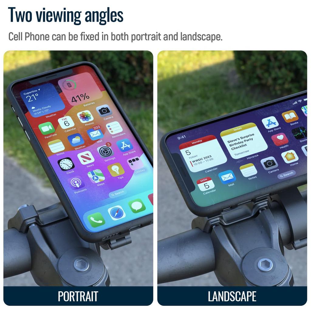 SinceTop Bicycle Phone and Detach Road Bike Phone Aluminum Construction for Bike Phone Holder for and Mountain Compatible with inch Android and