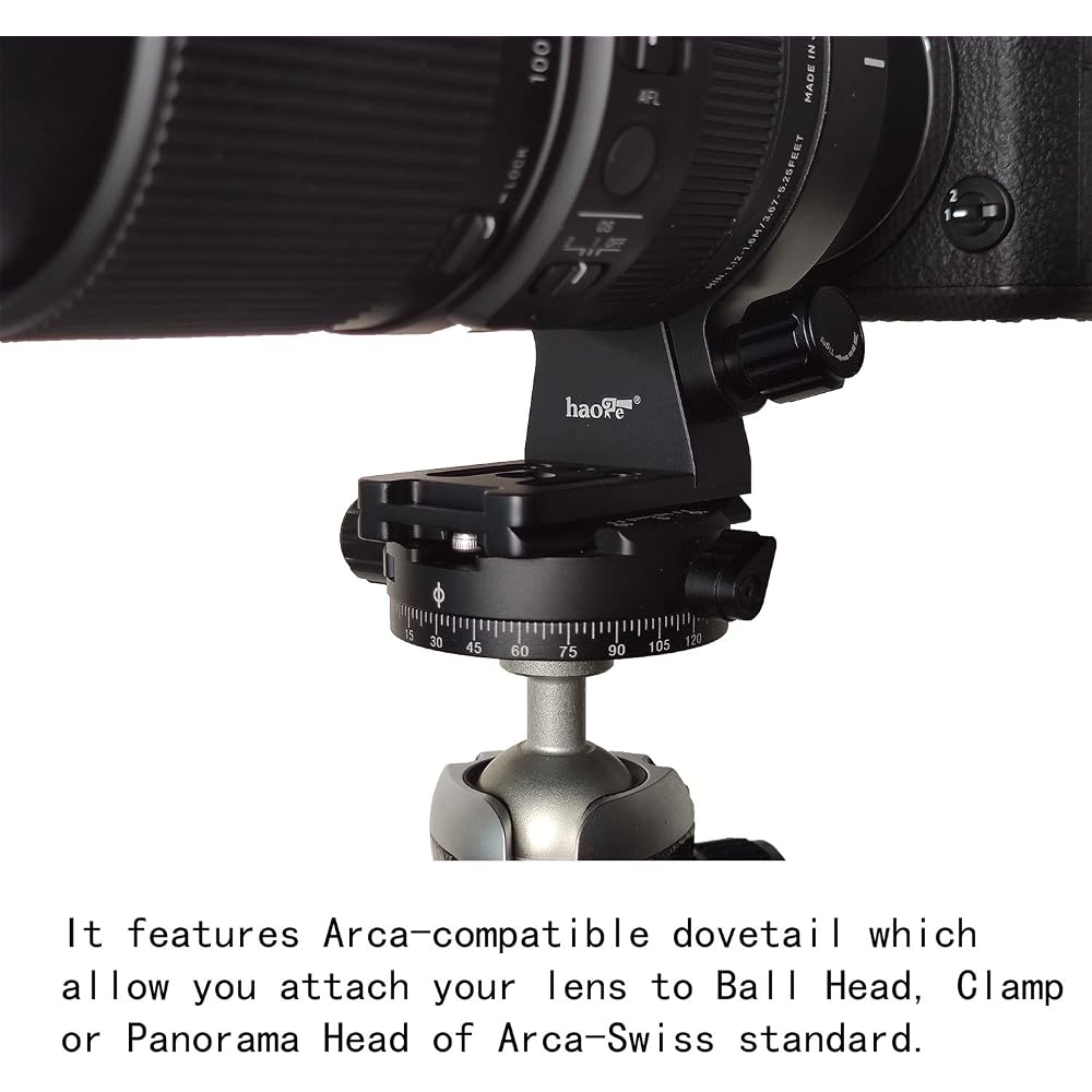 Haoge LMR-SM140S Lens Color Replacement Foot Tripod Mount Ring Stand Base for Sigma 100-400mm F5-6.3 DG DN OS Lens and Sony E Mount Art 105mm F1.4 DG 