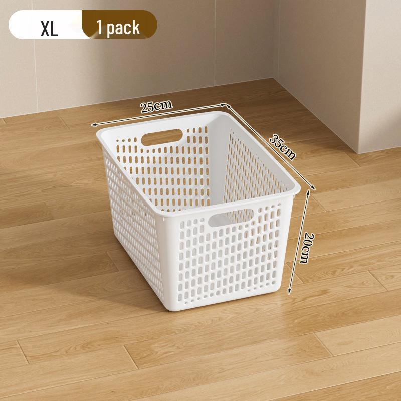 Multifunctional Plastic Desktop Storage Basket with Right Angle Partition