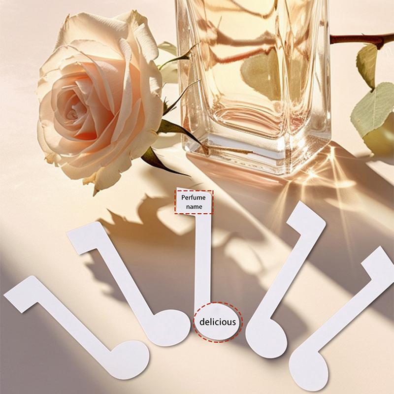 100 Stück Notenform Band Aromatherapie Duft Parfüm Ätherische Öle Test Tester Papierstreifen Outfit Duftende Diffusorstäbchen