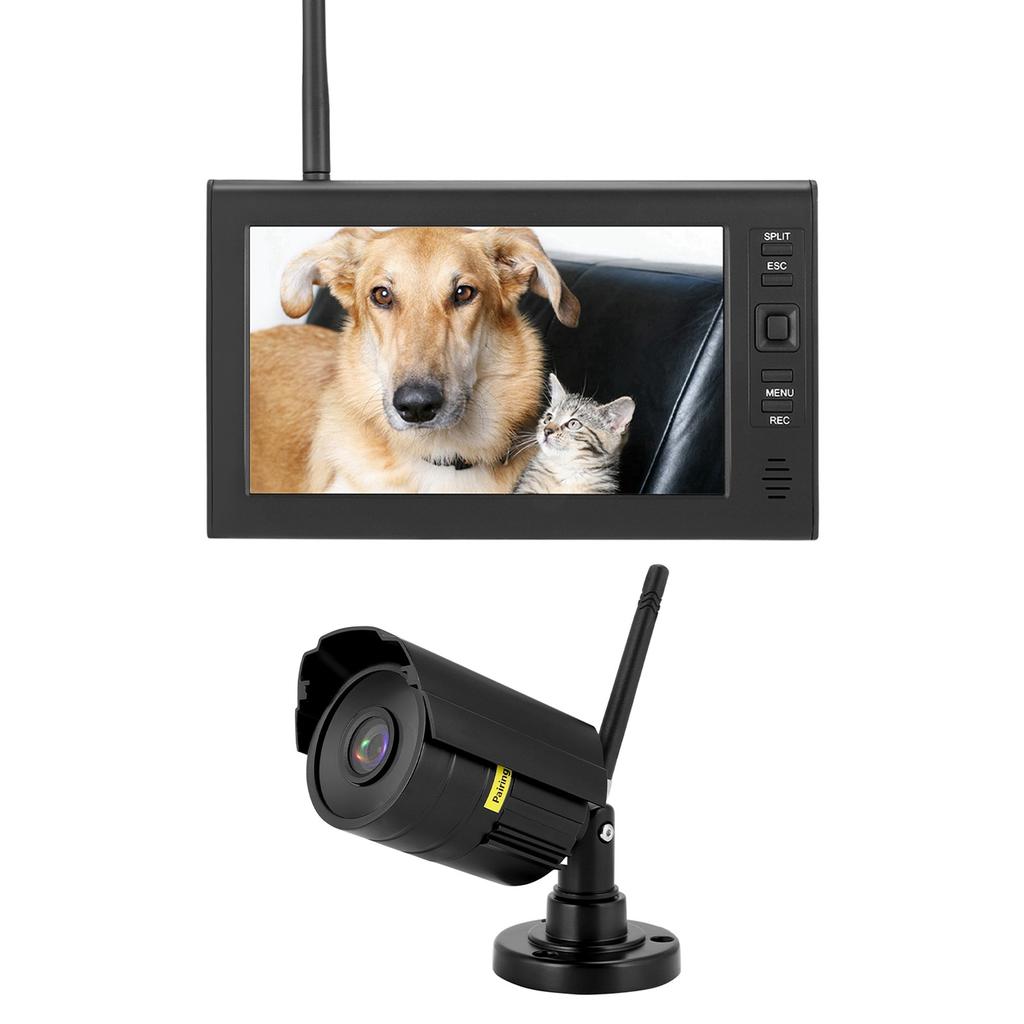 7 Inch LCD Wireless WIFI 4CH Security Monitor System Display+Camera 1pc IR Cameras Memory Card